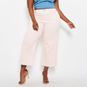 Ashley Stewart Printed Striped Gaucho Jean Size 24